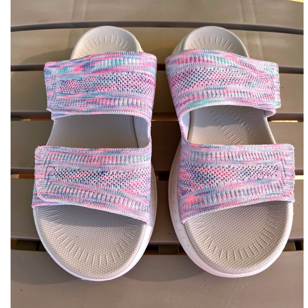 Easy Spirit Women Pink Blue Space Dye Knit Adjustable Slide Sandals Size 6M - Picture 3 of 10